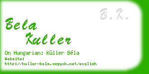 bela kuller business card